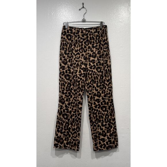 Reformation Marlon Cropped Pants Women’s Size 4 High Rise Leopard Print READ - Picture 1 of 7